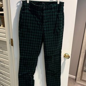 Talbots women’s Dark Green Checkered Chinos